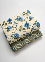 Blue Petal Cotton Cambric Mix & Match Fabric Set