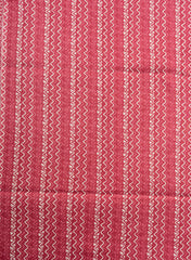 Deep Coral & Off-White Ethnic Print Cotton Cambric Fabric Combo