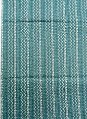 Teal Green & Ivory Ikat Print Cotton Cambric Mix & Match Fabric Set