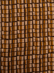 Cotton Flex Mix & Match Fabric – Beige with Mustard Abstract Motif & Brown Geometric Print