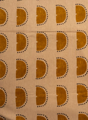 Cotton Flex Mix & Match Fabric – Beige with Mustard Abstract Motif & Brown Geometric Print