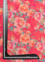 Art Linen Fabric – Hot Pink with Vibrant Digital Floral Print