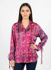 Cotton Candy - Ikat Inspired Modal Satin Shirt