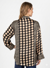 Polka Pop - Mono chrome Polka Dots Satin Shirt