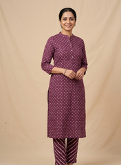 Pure Cotton Cambric Dark Purple Color Mix & Match Fabric.