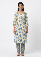 Blue Petal Cotton Cambric Mix & Match Fabric Set