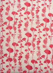 Cotton Flex Mix & Match Fabric – Off-White with Red Floral Print.
