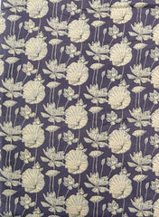 Cotton Flex Mix & Match Fabric –  Grey with Off-White Color Floral Print.