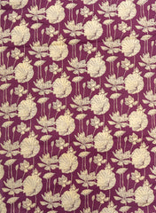 Cotton Flex Mix & Match Fabric –  Purple with Off-White Color Floral Print.
