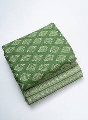 Pure Cotton Cambric Green Color Mix & Match Fabric.