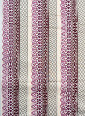 Pure Cotton Cambric Off-White And Purple Color Mix & Match Fabric.