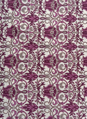 Pure Cotton Cambric Off-White And Purple Color Mix & Match Fabric.