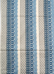Pure Cotton Cambric Off-White And Blue Color Mix & Match Fabric.