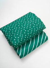 Pure Cotton Cambric Dark Green Color Mix & Match Fabric.