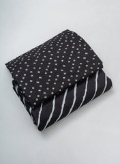 Pure Cotton Cambric Black Color Mix & Match Fabric.