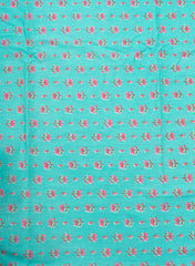 Pure Cotton Cambric Sky Blue Color Floral Pattern Mix & Match Fabric With Dupatta.
