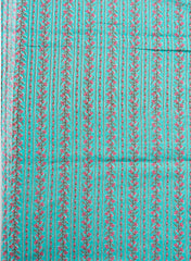 Pure Cotton Cambric Sky Blue Color Floral Pattern Mix & Match Fabric With Dupatta.