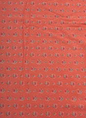 Pure Cotton Cambric Salmon Pink Color Floral Pattern Mix & Match Fabric With Dupatta.