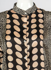 Polka Pop - Mono chrome Polka Dots Satin Shirt