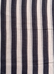 Art Linen Black And White Color Stripes Pattern Hybrid Print Fabric.