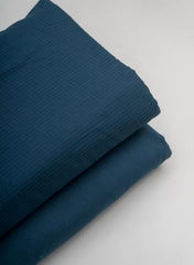 Cotton Kota Drak Blue Color Plain Fabric.