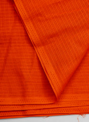 Cotton Kota Red Orange Color Plain Fabric.