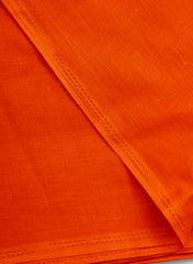 Cotton Kota Red Orange Color Plain Fabric.