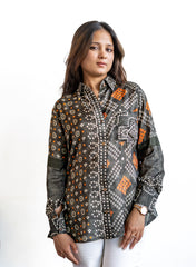 Saanvi – Heritage Bandhani Pure Muslin Shirt