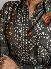 Saanvi – Heritage Bandhani Pure Muslin Shirt