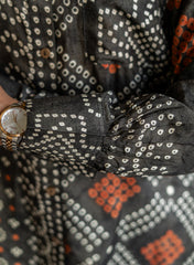Saanvi – Heritage Bandhani Pure Muslin Shirt