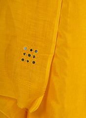 Elegant Mustard Mul Chanderi Suit Set with Mirror & Thread Embroidery