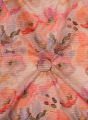 Pure Organza Lurex Orange Color Abstract Pattern Digital Print Fabric