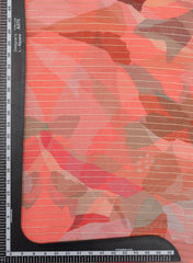 Pure Organza Lurex Peach Color Abstract Pattern Digital Print Fabric