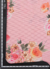 Cotton Brasso Light Pink Color Floral Digital Print Fabric.