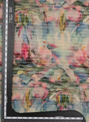 Pure Organza Lurex Multi Color Abstract Pattern Digital Print Fabric