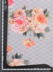 Cotton Brasso Grey Color Floral Digital Print Fabric.