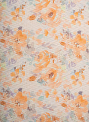 Cotton Brasso Shades of yellow Color Floral Digital Print Fabric.