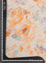 Cotton Brasso Shades of yellow Color Floral Digital Print Fabric.