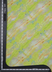 Chartreuse Green Tie Dye Pattern Digital Print Satin Georgette Fabric