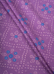 Pure Muslin Lavender Color Bandhani Pattern Digital Print  Fabric.