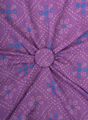 Pure Muslin Lavender Color Bandhani Pattern Digital Print  Fabric.