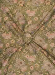 Viscose Tissue Green Color Floral Pattern Digital Print Fabric