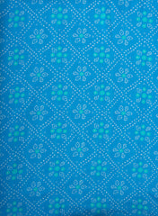 Pure Muslin Shades of Blue Color Bandhani Pattern Digital Print  Fabric