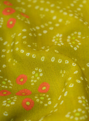 Pure Muslin olive Green Color Bandhani Pattern Digital Print  Fabric.