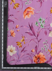 Pure Muslin Lavender Color Floral Digital Print Fabric.