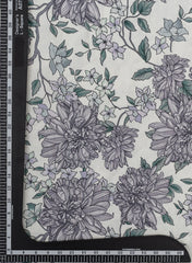 Pure Muslin Black And White Color Floral Digital Print Fabric