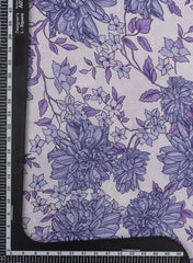 Pure Muslin violet Color Floral Digital Print Fabric