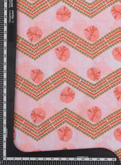 Pure Muslin Shades of pink Color Zig-Zag Pattern Digital Print Fabric