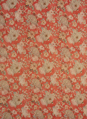 Viscose Tissue Pink Color Floral Pattern Digital Print Fabric