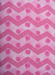 Pure Muslin Purple Color Zig-Zag Pattern Digital Print  Fabric